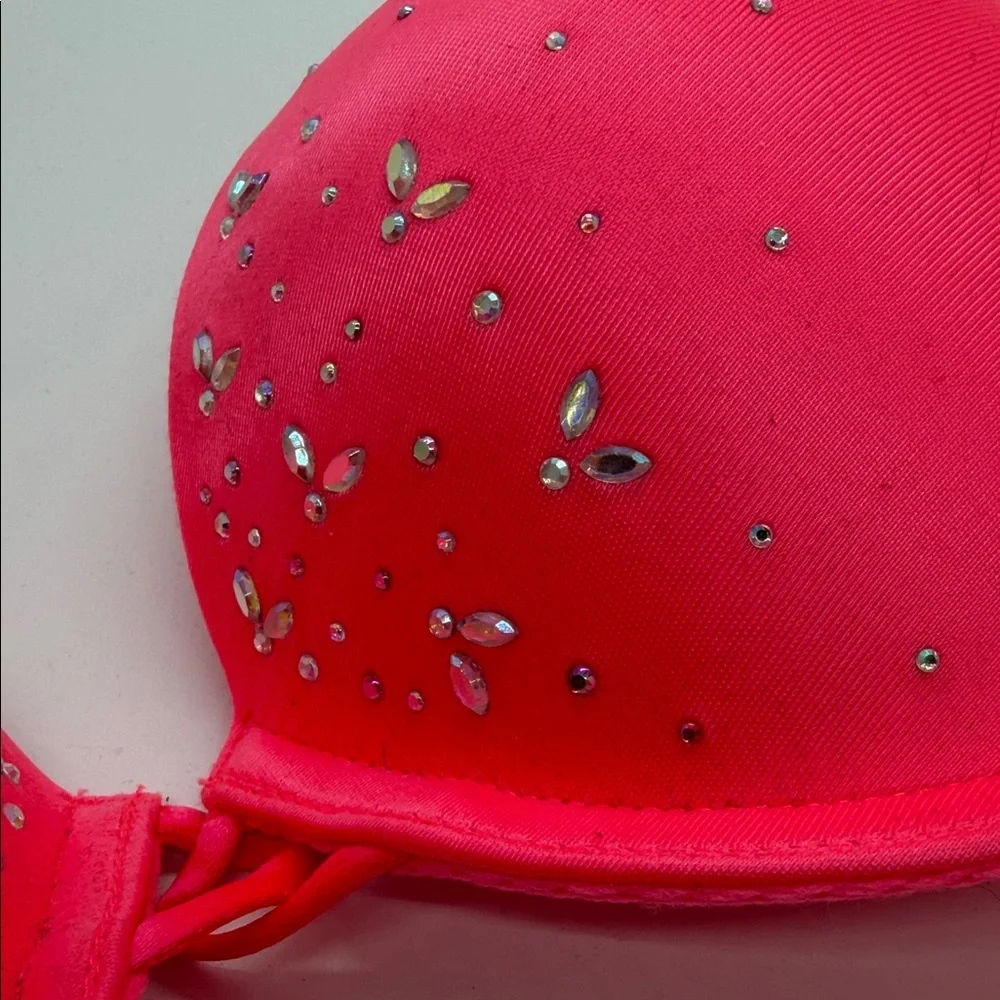 Victoria's Secret Hot Pink Embellished Bra‎